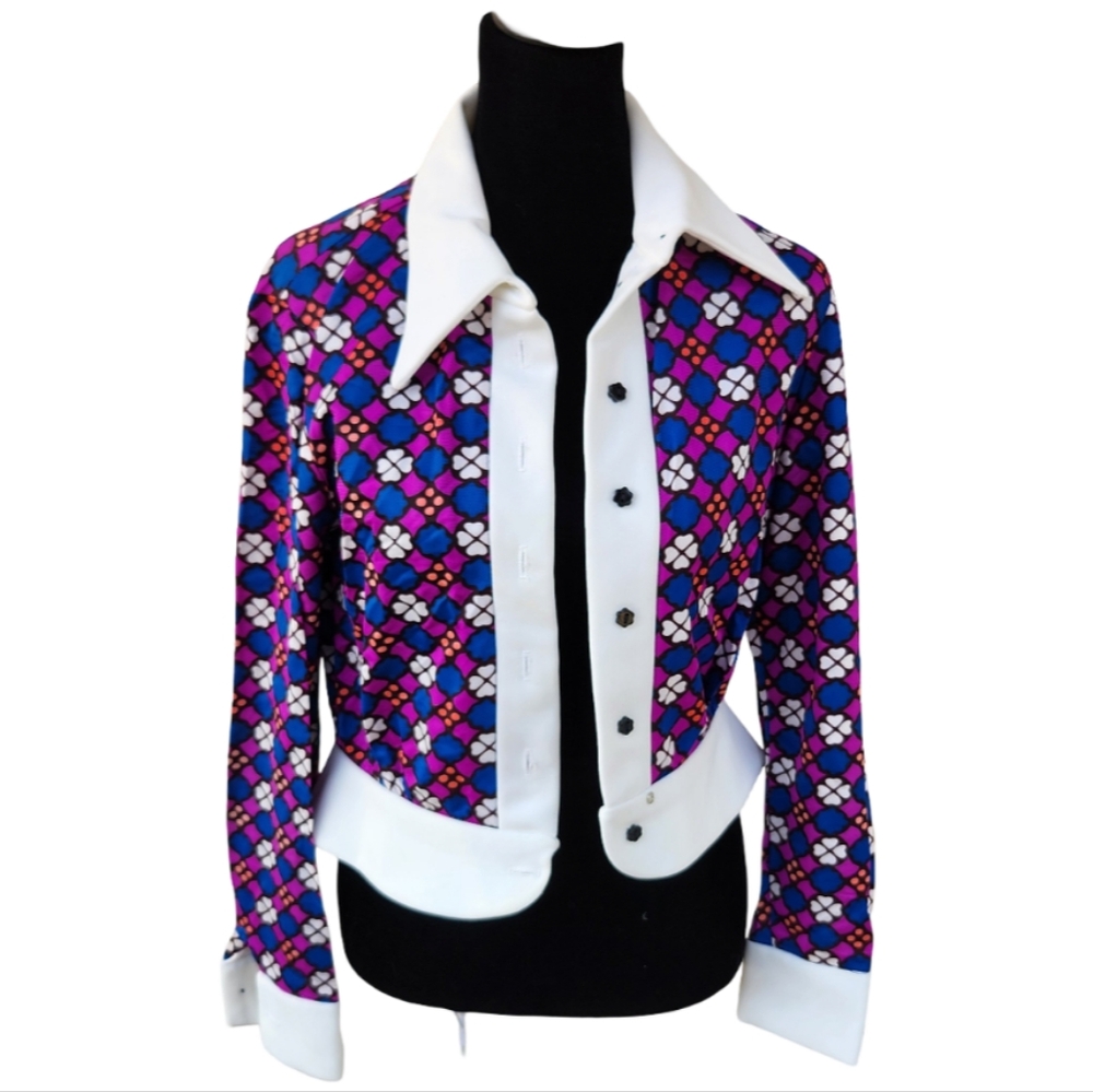 Vintage Handmade 60s Mod Geometric Dress & Jacket Set – Size XS/S - Picture 2 of 4